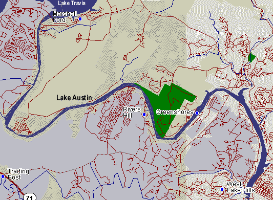 Map of Lake Austin